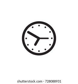 Clock Line Icon Black White Linear Stock Vector (Royalty Free ...