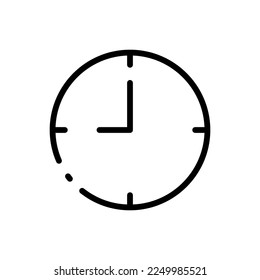 Clock line icon. Call, appeal, communication, unavailable, available, communication, help, call center, help, around the clock. communication concept. Vector black line icon on white background