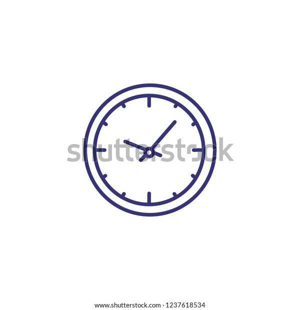 Clock Line Icon Circle Watch Schedule Stock Vector Royalty Free