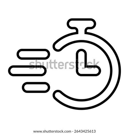 clock line icon design. clock thin black outline symbol vector illustration. editable stroke icon on transparent background.
