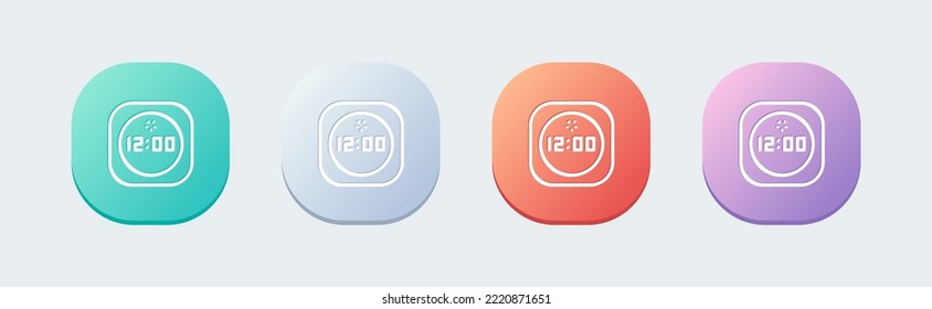 Clock line icon in flat design style. Time signs vector illustration