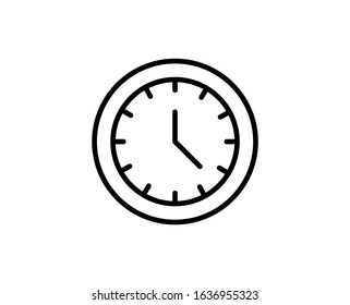 Clock line icon. High quality outline symbol for web design or mobile app. Thin line sign for design logo. Black outline pictogram on white background