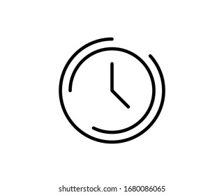 Clock line icon. High quality outline symbol for web design or mobile app. Thin line sign for design logo. Black outline pictogram on white background