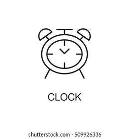 Clock line icon. High quality pictogram of home's furniture. Outline vector symbol for design website or mobile app. Thin line sign of clock for logo, visit card, etc.