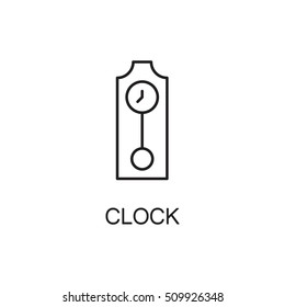 Clock line icon. High quality pictogram of home's furniture. Outline vector symbol for design website or mobile app. Thin line sign of clock for logo, visit card, etc.