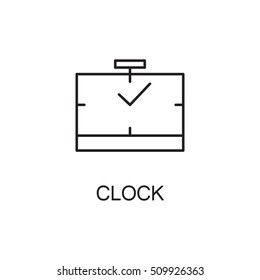 Clock line icon. High quality pictogram of home's furniture. Outline vector symbol for design website or mobile app. Thin line sign of clock for logo, visit card, etc.