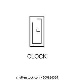 Clock line icon. High quality pictogram of home's furniture. Outline vector symbol for design website or mobile app. Thin line sign of clock for logo, visit card, etc.