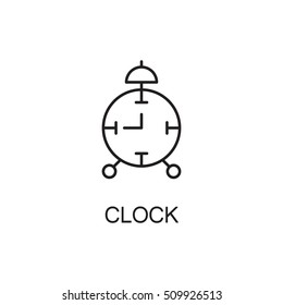 Clock line icon. High quality pictogram of home's furniture. Outline vector symbol for design website or mobile app. Thin line sign of clock for logo, visit card, etc.