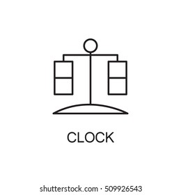 Clock line icon. High quality pictogram of home's furniture. Outline vector symbol for design website or mobile app. Thin line sign of clock for logo, visit card, etc.