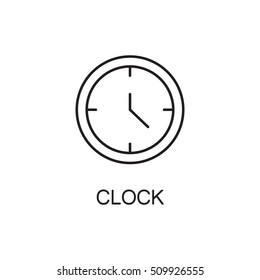 Clock line icon. High quality pictogram of home's furniture. Outline vector symbol for design website or mobile app. Thin line sign of clock for logo, visit card, etc.