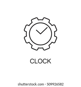 Clock line icon. High quality pictogram of home's furniture. Outline vector symbol for design website or mobile app. Thin line sign of clock for logo, visit card, etc.