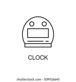 Clock line icon. High quality pictogram of home's furniture. Outline vector symbol for design website or mobile app. Thin line sign of clock for logo, visit card, etc.