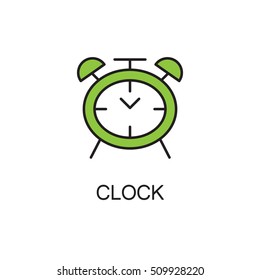 Clock line icon. High quality pictogram of home's furniture. Outline vector symbol for design website or mobile app. Thin line sign of clock for logo, visit card, etc.