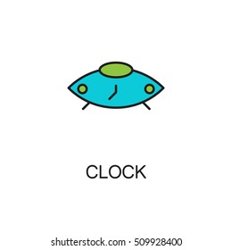Clock line icon. High quality pictogram of home's furniture. Outline vector symbol for design website or mobile app. Thin line sign of clock for logo, visit card, etc.