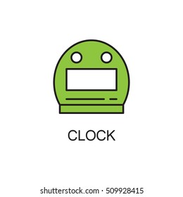 Clock line icon. High quality pictogram of home's furniture. Outline vector symbol for design website or mobile app. Thin line sign of clock for logo, visit card, etc.