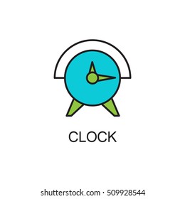 Clock line icon. High quality pictogram of home's furniture. Outline vector symbol for design website or mobile app. Thin line sign of clock for logo, visit card, etc.