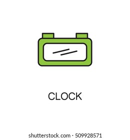 Clock line icon. High quality pictogram of home's furniture. Outline vector symbol for design website or mobile app. Thin line sign of clock for logo, visit card, etc.