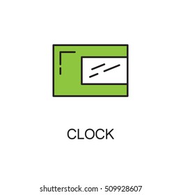 Clock line icon. High quality pictogram of home's furniture. Outline vector symbol for design website or mobile app. Thin line sign of clock for logo, visit card, etc.