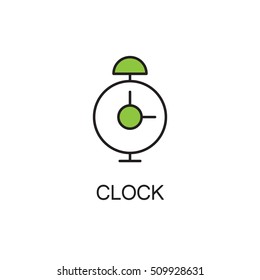 Clock line icon. High quality pictogram of home's furniture. Outline vector symbol for design website or mobile app. Thin line sign of clock for logo, visit card, etc.