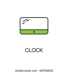 Clock line icon. High quality pictogram of home's furniture. Outline vector symbol for design website or mobile app. Thin line sign of clock for logo, visit card, etc.
