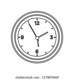 Clock line icon isolated on white background. Outline thin business simple element vector.