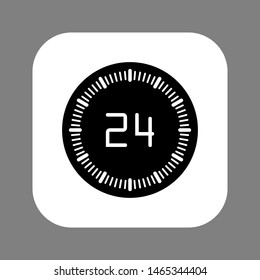 Clock line icon isolated on grey background. Black and white simple watches. Time concept. Vector illustration