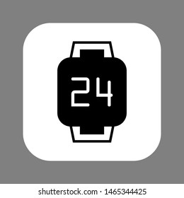 Clock line icon isolated on grey background. Black and white simple watches. Time concept. Vector illustration