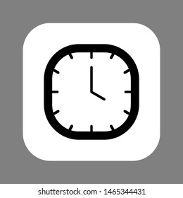Clock line icon isolated on grey background. Black and white simple watches. Time concept. Vector illustration