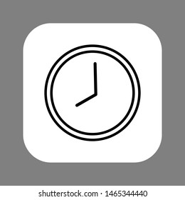 Clock line icon isolated on grey background. Black and white simple watches. Time concept. Vector illustration
