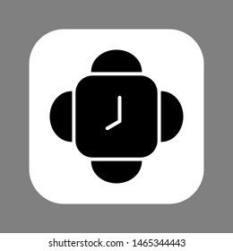 Clock line icon isolated on grey background. Black and white simple watches. Time concept. Vector illustration