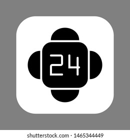 Clock line icon isolated on grey background. Black and white simple watches. Time concept. Vector illustration