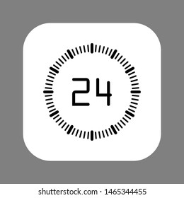 Clock line icon isolated on grey background. Black and white simple watches. Time concept. Vector illustration