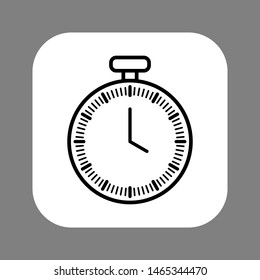 Clock line icon isolated on grey background. Black and white simple watches. Time concept. Vector illustration