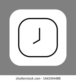 Clock line icon isolated on grey background. Black and white simple watches. Time concept. Vector illustration