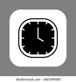Clock line icon isolated on grey background. Black and white simple watches. Time concept. Vector illustration