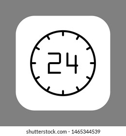 Clock line icon isolated on grey background. Black and white simple watches. Time concept. Vector illustration