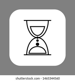 Clock line icon isolated on grey background. Black and white simple watches. Time concept. Vector illustration