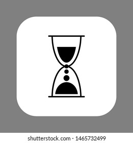 Clock line icon isolated on grey background. Black and white simple watches. Time concept. Vector illustration