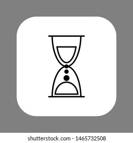 Clock line icon isolated on grey background. Black and white simple watches. Time concept. Vector illustration