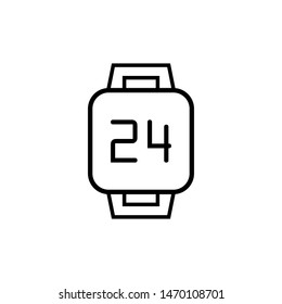 Clock line icon isolated on white background. Black and white simple watches. Time concept. Vector illustration
