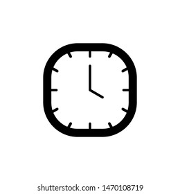 Clock line icon isolated on white background. Black and white simple watches. Time concept. Vector illustration