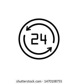 Clock line icon isolated on white background. Black and white simple watches. Time concept. Vector illustration