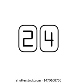 Clock line icon isolated on white background. Black and white simple watches. Time concept. Vector illustration