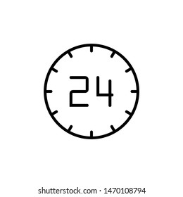 Clock line icon isolated on white background. Black and white simple watches. Time concept. Vector illustration