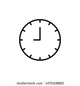 Clock line icon isolated on white background. Black and white simple watches. Time concept. Vector illustration