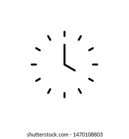 Clock line icon isolated on white background. Black and white simple watches. Time concept. Vector illustration