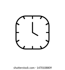 Clock line icon isolated on white background. Black and white simple watches. Time concept. Vector illustration