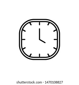 Clock line icon isolated on white background. Black and white simple watches. Time concept. Vector illustration