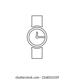 Clock line icon isolated on white background. Vector flat sign