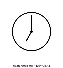 Clock line icon, logo on white background